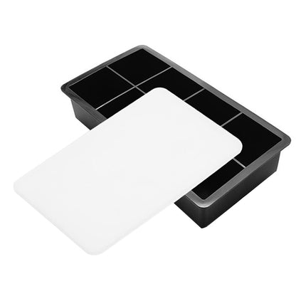 2 PCS Bar Whiskey Silicone Ice Tray Mold, Specification: 8 Grid Square Cover(Black)-garmade.com