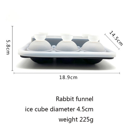 2 PCS Bar Whiskey Silicone Ice Tray Mold, Specification: Rabbit Funnel(Black)-garmade.com