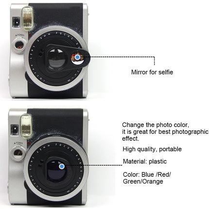 2 Sets Close Up Lens Set with Selfie Portrait Mirror + Purple Color Filter Set For FUJIFILM Instax Mini 90 Camera( Selfie Mirror + Purple Filter Set)-garmade.com