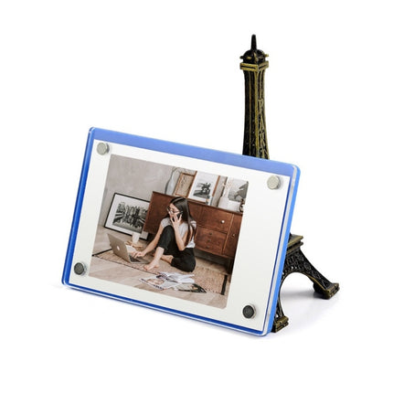 3 PCS 3 Inch Photo Acrylic Photo Frame Refrigerator Magnetic Sticker For Polaroid(Blue)-garmade.com
