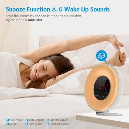 Simulated Sunrise And Sunset Sleep Light Alarm Clock with FM Radio(AU Plug)-garmade.com