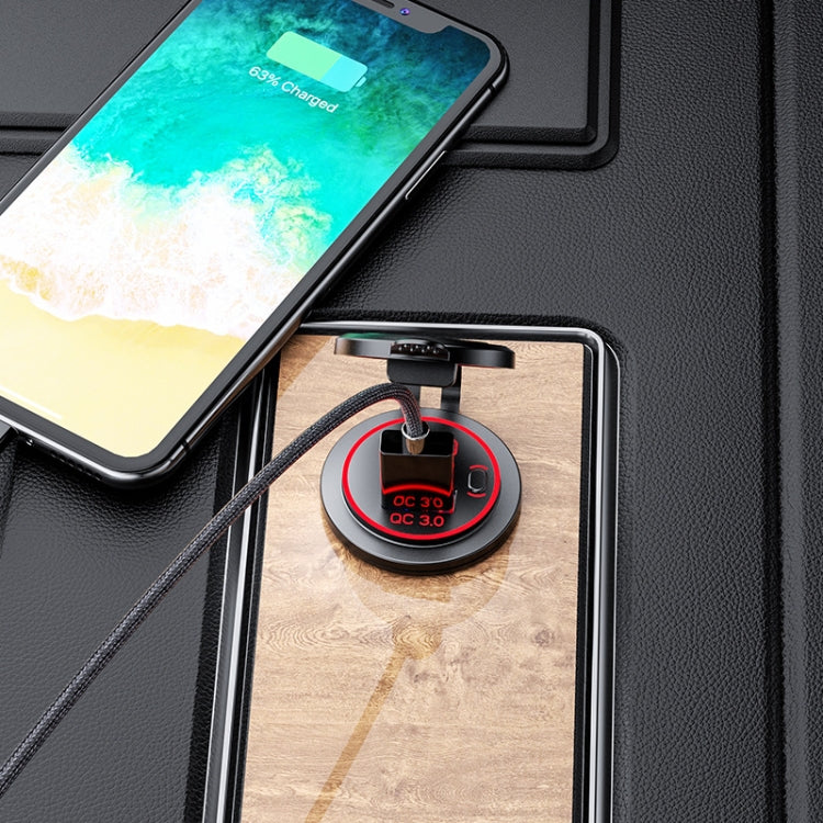 Car Motorcycle Ship Modified USB Charger Waterproof PD + QC3.0 Fast Charge, Model: Red Light With Terminal-garmade.com