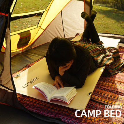 CLS Ultra-Light Outdoor Camping Bed Aluminum Alloy Portable Lunch Break Folding Bed(Black)-garmade.com