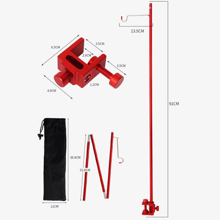 CLS Outdoor Aluminum Alloy Mini Simple Light Stand Camping Foldable Fixed Light Bracket(Red)-garmade.com