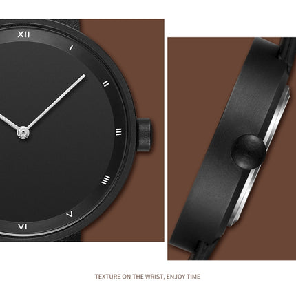YAZOLE Simple Fashion Quartz Couple Watch(521 Black Shell Black Tray Black Belt)-garmade.com