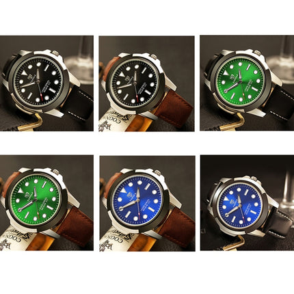 YAZOLE 372 Men Sports Watch Luminous Simple Quartz Watch(Blue Tray Black Belt)-garmade.com