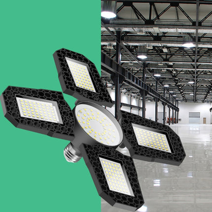 100W LED Garage Light Factory Warehouse Folding Four-Leaf Lamp(Cold White Light)-garmade.com