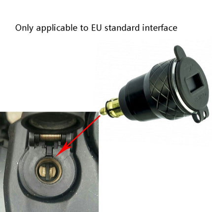 Car Motorcycle USB Charger Metal With Voltage Display Car Charger EU Plug(Black Red Display)-garmade.com