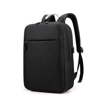 14 inch Business Computer Shoulders Backpack Travel Wear-Resistant Leisure Bag with External USB Port(Black)-garmade.com