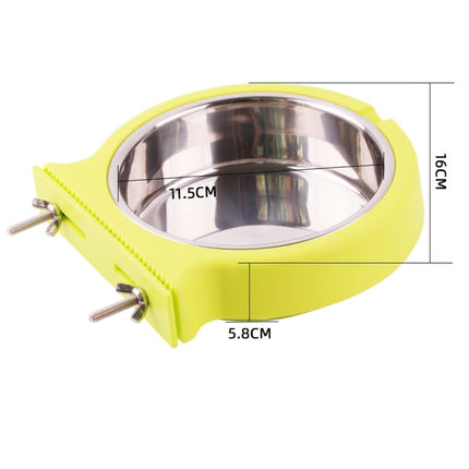 Stainless Steel Pet Bowl Hanging Bowl Anti-Overturning Dog Cat Bowl Feeder, Specification: Large (Blue)-garmade.com