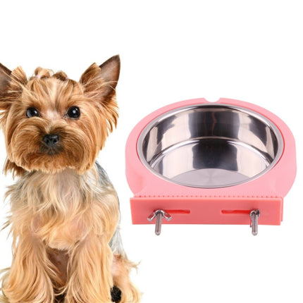 Stainless Steel Pet Bowl Hanging Bowl Anti-Overturning Dog Cat Bowl Feeder, Specification: Small (Blue)-garmade.com