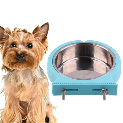 Stainless Steel Pet Bowl Hanging Bowl Anti-Overturning Dog Cat Bowl Feeder, Specification: Small (Green)-garmade.com