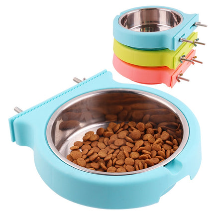 Stainless Steel Pet Bowl Hanging Bowl Anti-Overturning Dog Cat Bowl Feeder, Specification: Small (Green)-garmade.com