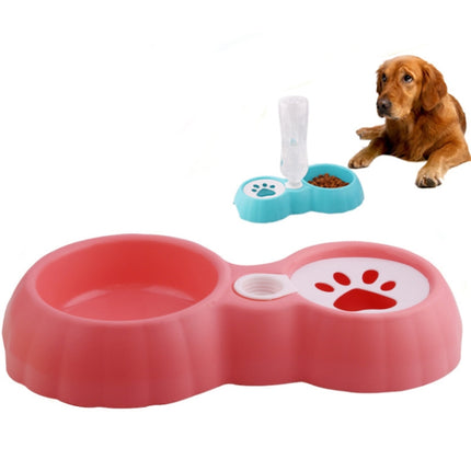 5 PCS Pet Double Bowl Food And Drinker Cat And Dog Feeder Non-Wet Mouth Drinker( Pink)-garmade.com