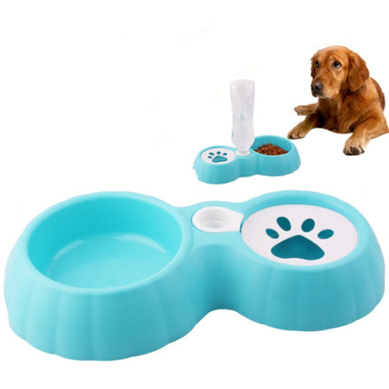 5 PCS Pet Double Bowl Food And Drinker Cat And Dog Feeder Non-Wet Mouth Drinker(Blue)-garmade.com