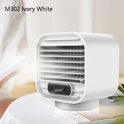 Desktop Cooling Fan USB Portable Office Cold Air Conditioning Fan, Colour: M302 Ivory White-garmade.com