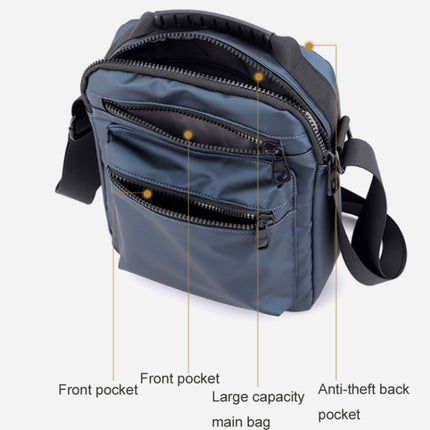 Men Casual Shoulder Bag Oxford Cloth Sports Crossbody Chest Bag(Black)-garmade.com