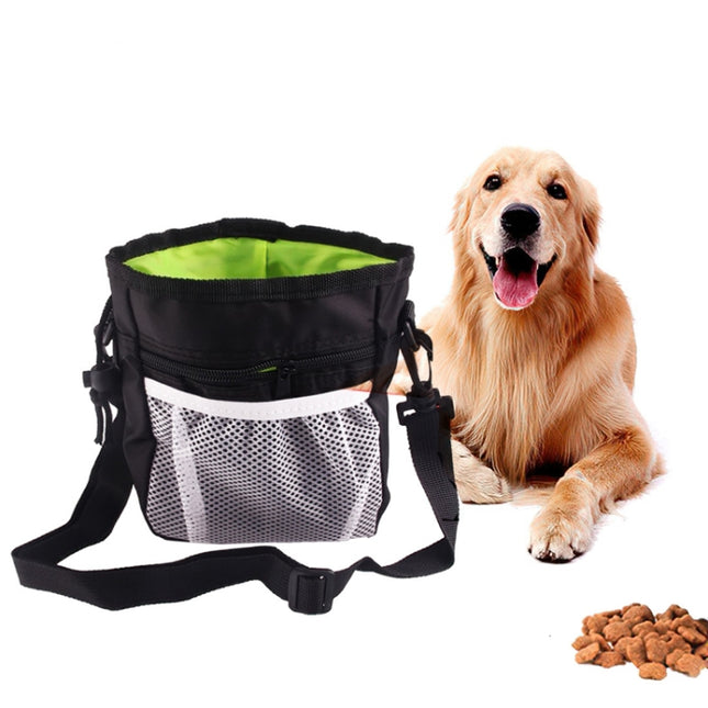 Pet Training Bag Snack Bag Outdoor Waist Bag Portable Two-In-One Foldable Multifunctional Bag(Black)-garmade.com
