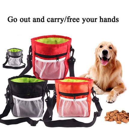 Pet Training Bag Snack Bag Outdoor Waist Bag Portable Two-In-One Foldable Multifunctional Bag(Black)-garmade.com