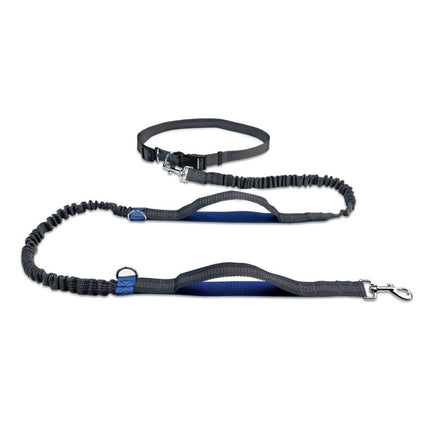 Running Reflective Double Telescopic Dog Rope Dog Chain Traction(Royal Blue)-garmade.com