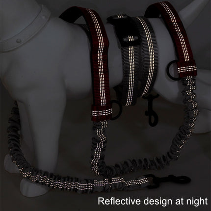 Running Reflective Double Telescopic Dog Rope Dog Chain Traction(Water Green)-garmade.com
