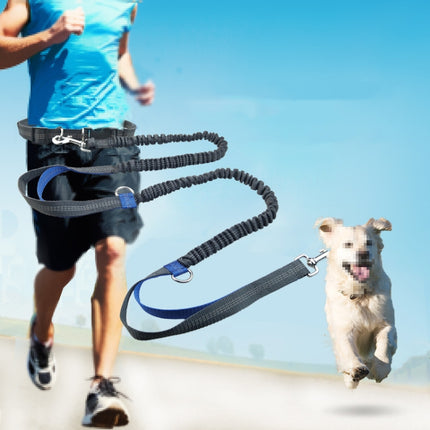 Running Reflective Double Telescopic Dog Rope Dog Chain Traction(Black D Ring Fluorescent Green)-garmade.com