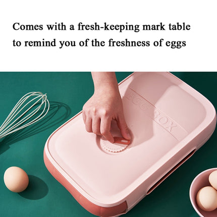 Household Refrigerator Fresh-Keeping Egg Box Drawer Type Kitchen Storage Box With Lid Can Be Superimposed Roll Egg Type Egg Sorting Box( Green)-garmade.com