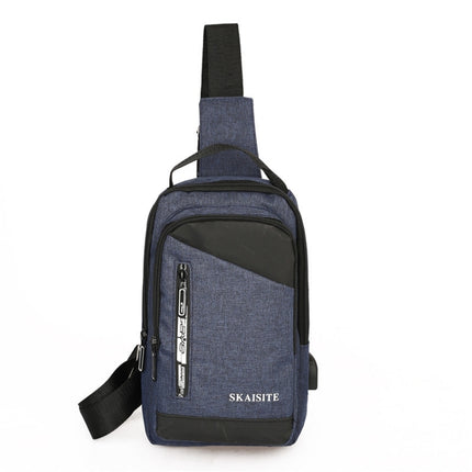 SKAISITE Men Outdoor Crossbody Bag Sports Leisure Large-Capacity Chest Bag(1-Blue)-garmade.com