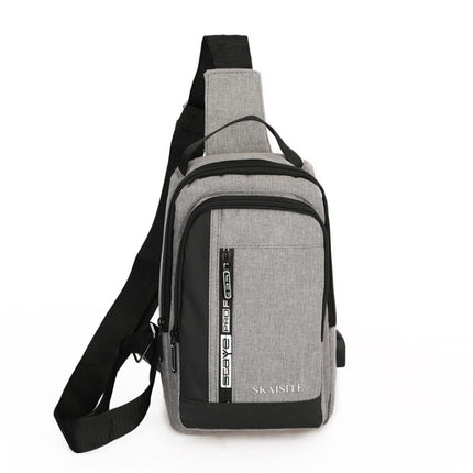 SKAISITE Men Outdoor Crossbody Bag Sports Leisure Large-Capacity Chest Bag(2-Gray)-garmade.com