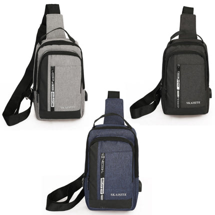 SKAISITE Men Outdoor Crossbody Bag Sports Leisure Large-Capacity Chest Bag(2-Gray)-garmade.com