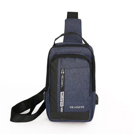 SKAISITE Men Outdoor Crossbody Bag Sports Leisure Large-Capacity Chest Bag(2-Blue)-garmade.com