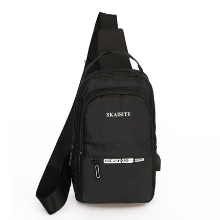 SKAISITE Men Outdoor Crossbody Bag Sports Leisure Large-Capacity Chest Bag(3-Black)-garmade.com