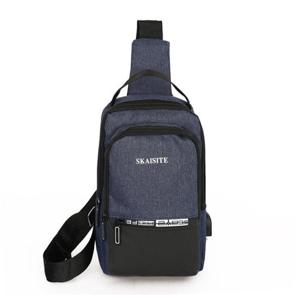 SKAISITE Men Outdoor Crossbody Bag Sports Leisure Large-Capacity Chest Bag(3-Blue)-garmade.com