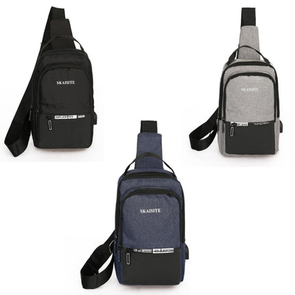 SKAISITE Men Outdoor Crossbody Bag Sports Leisure Large-Capacity Chest Bag(3-Blue)-garmade.com