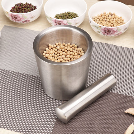 Kitchen 304 Stainless Steel Garlic Masher Spice Bean Nut Grinder, Specification: Big Bowl Shape-garmade.com