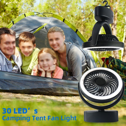 YQ-8004 USB Charging Outdoor Wild Camp Fan Multifunction Camping Tent LED Fan(Black)-garmade.com