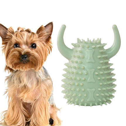 2 PCS Teeth Cleaning Dog Toothbrush Chew Toy Interactive Training Molar Vocal Pet Anti-Boring Toy(Green)-garmade.com