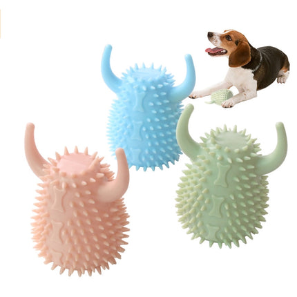 2 PCS Teeth Cleaning Dog Toothbrush Chew Toy Interactive Training Molar Vocal Pet Anti-Boring Toy(Pink)-garmade.com