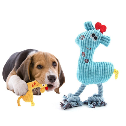 3 PCS Pet Plush Toys For Cats And Dogs Plush Corn Kernels Deer Vocal Dog Toy(Blue)-garmade.com