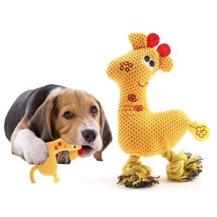 3 PCS Pet Plush Toys For Cats And Dogs Plush Corn Kernels Deer Vocal Dog Toy(Yellow)-garmade.com