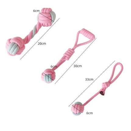 Bone Dog Molar Teeth Cleaning Toy Candy Color Woven Cotton Rope-garmade.com
