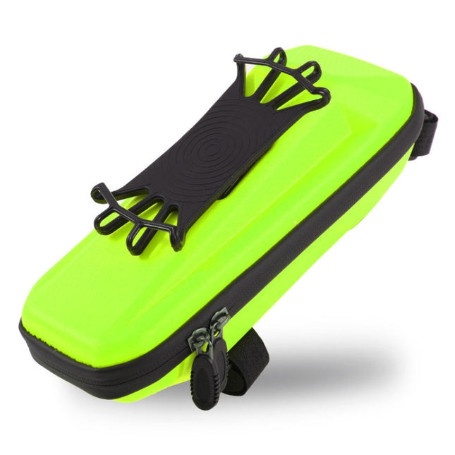 WEST BIKING YP0707263 Bicycle Outdoor Front Beam Bag EVA Hard Shell Phone Bag(Fluorescent yellow)-garmade.com