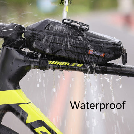 WEST BIKING YP0707263 Bicycle Outdoor Front Beam Bag EVA Hard Shell Phone Bag(Fluorescent yellow)-garmade.com