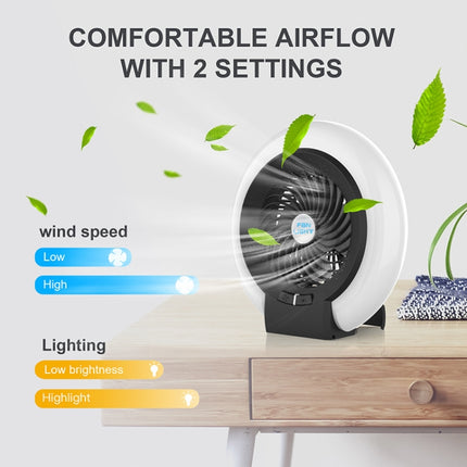 TW-8003 Outdoor Camping Light Rechargeable Camping Portable Fan(Black)-garmade.com