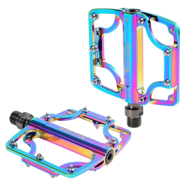 1 Pair WEST BIKING YP0802081 Mountain Road Bike Colorful Pedals(Colorful)-garmade.com