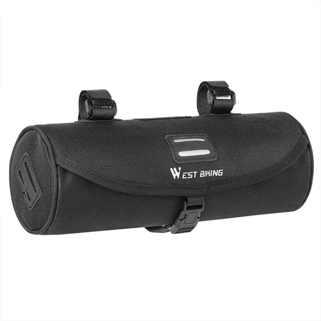WEST BIKING YP0707247 Cycling Crossbeam Handle Drum Bag(Black)-garmade.com