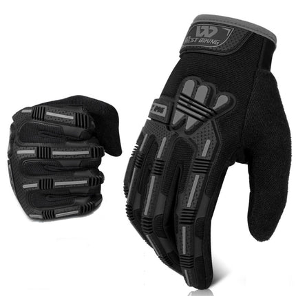 WEST BIKING YP0211208 Riding Gloves Motorcycle Bike Long Finger Non-Slip Touch Screen Gloves, Size: XL(Black)-garmade.com