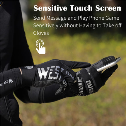 WEST BIKING YP0211214 Long Finger Shock Absorption Non-Slip Touch Screen Gloves Cycling Sports Gloves, Size: M(Gray)-garmade.com
