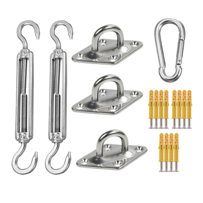 18 PCS / Set Shade Sail 304 Stainless Steel Accessories Outdoor Shade Flower Basket Screws Diamond Door Buckle-garmade.com