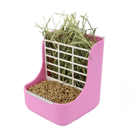 2 In 1 Rabbit Food Basin Frame Fixed Guinea Pig Food Box(Pink)-garmade.com